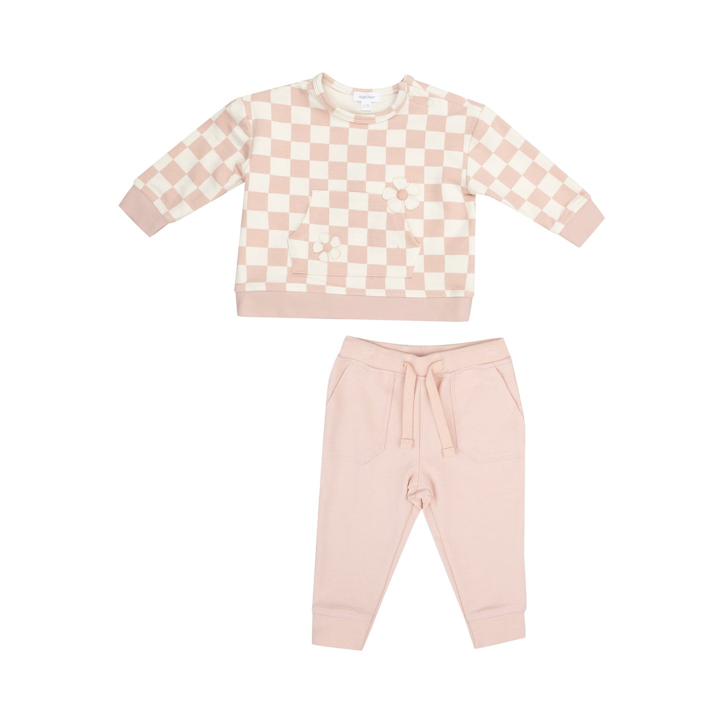 Pink Checkerboard Jogger Set