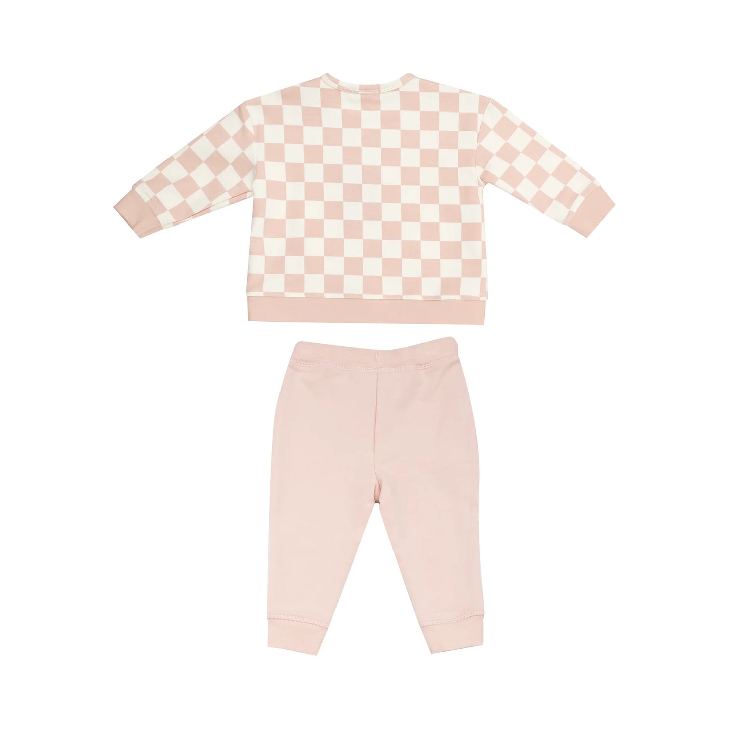 Pink Checkerboard Jogger Set