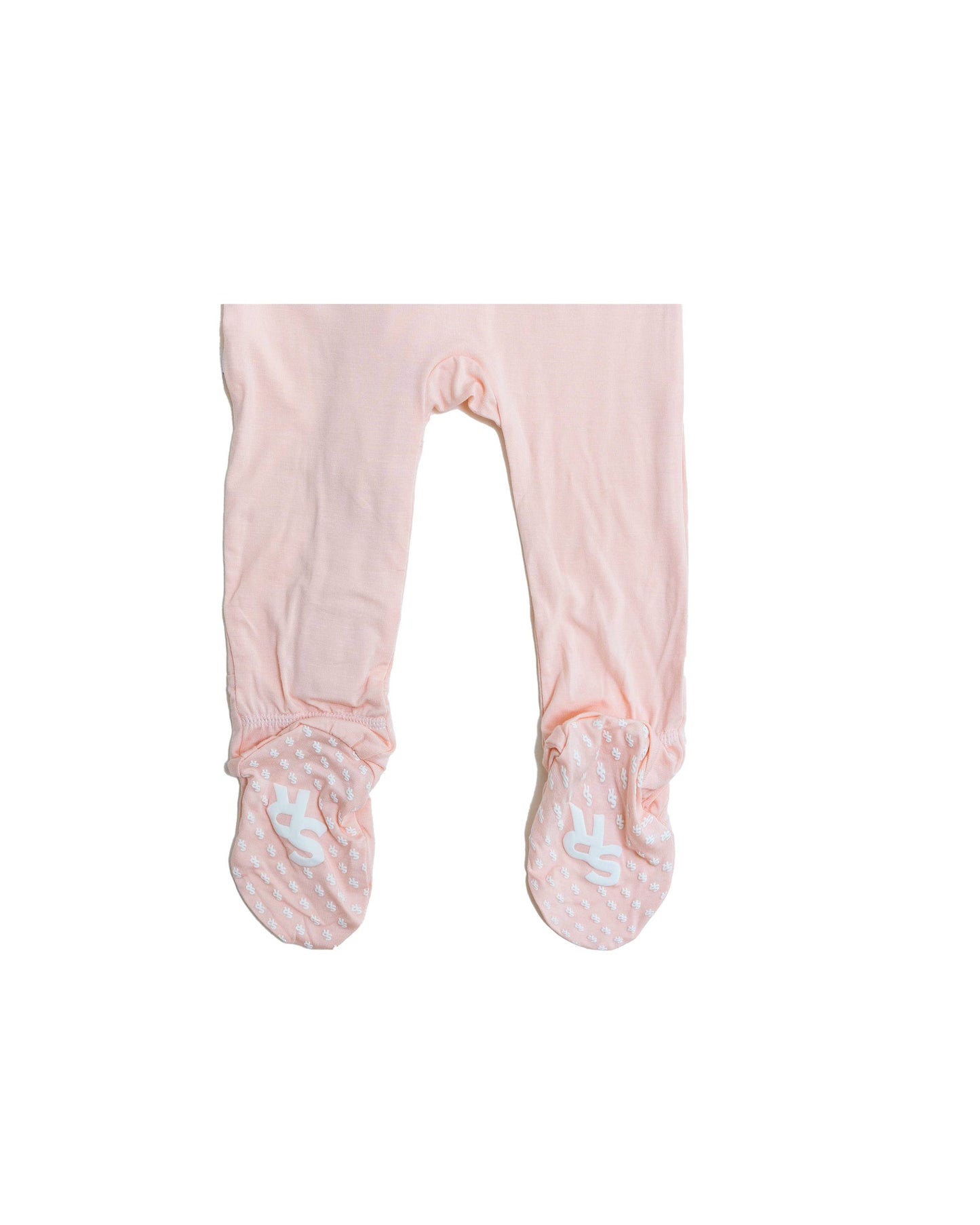 Bamboo Rose Quartz Ruffled Zippered Footie Pajamas