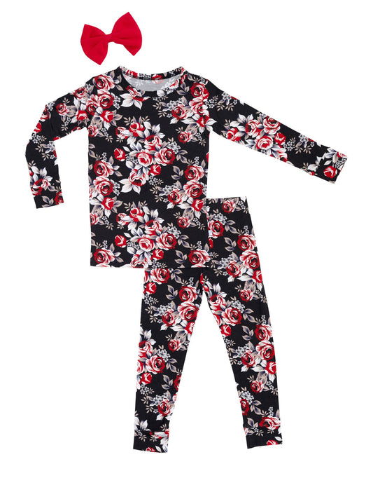 Bamboo Midnight Rose Long Sleeve Pajamas 2pc