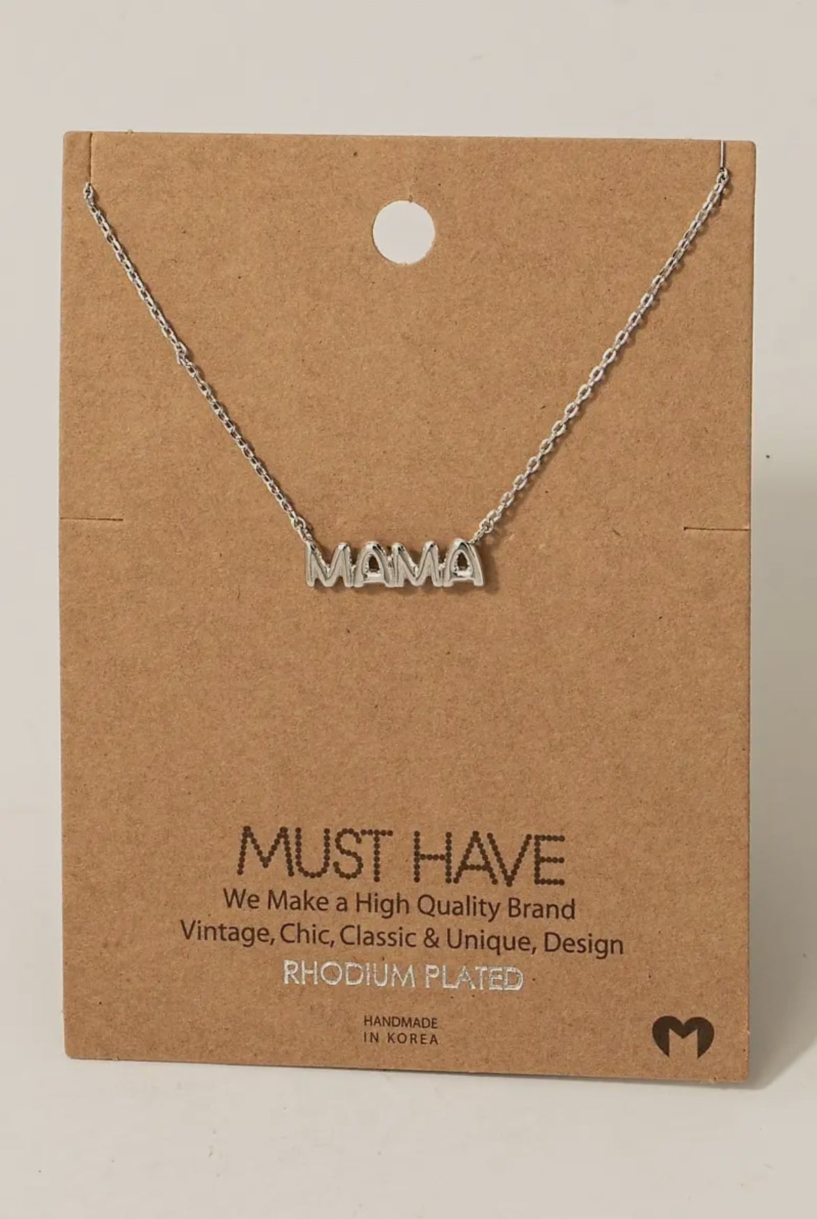 Mama Small Print Necklace