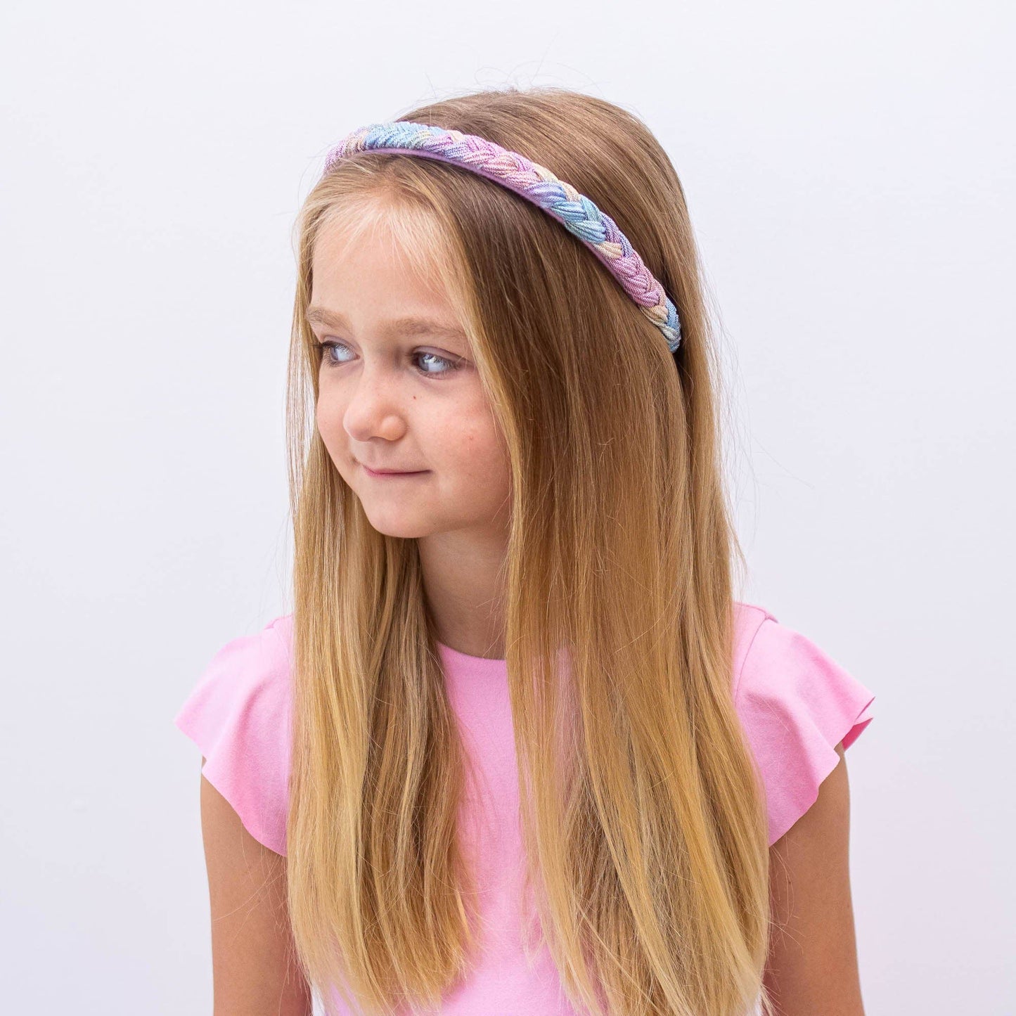 Metallic Braided Hard Headbands for Kids