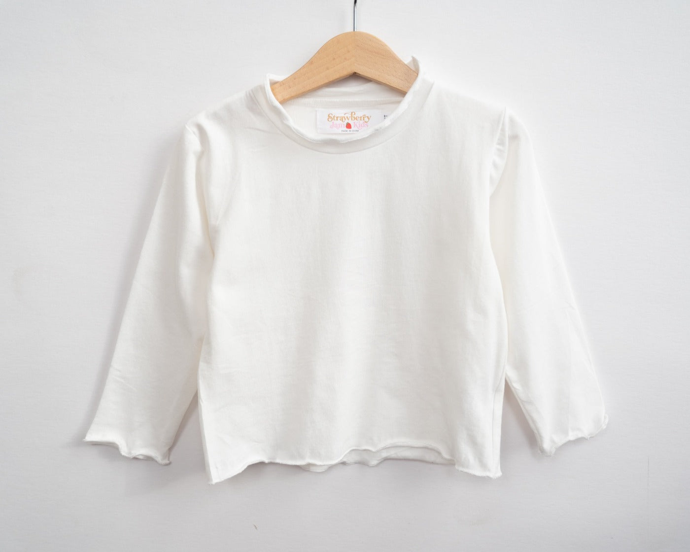 Lettuce Hem Girls Long Sleeve Solid Shirt 4 Colors