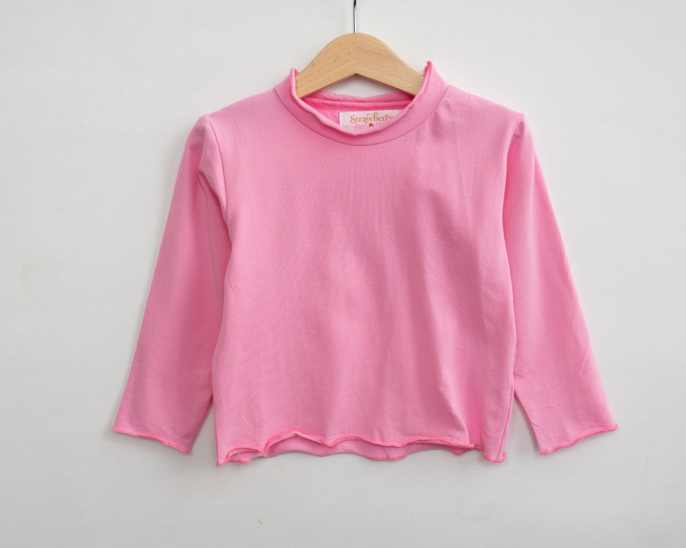 Lettuce Hem Girls Long Sleeve Solid Shirt 4 Colors