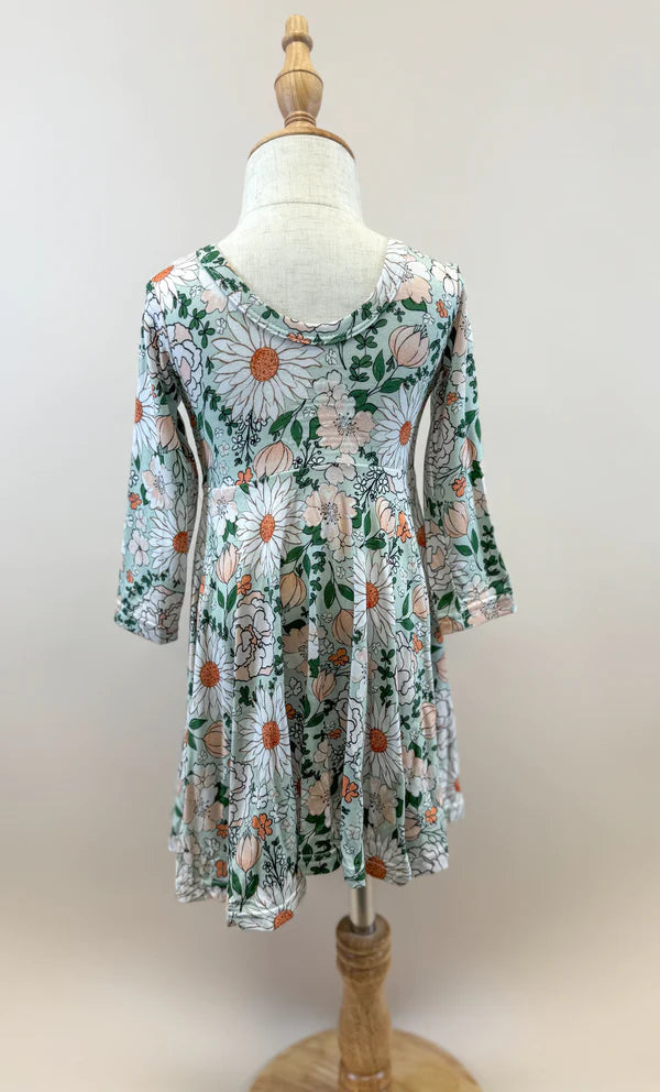 Floral Bamboo Spring Dress - Teal
