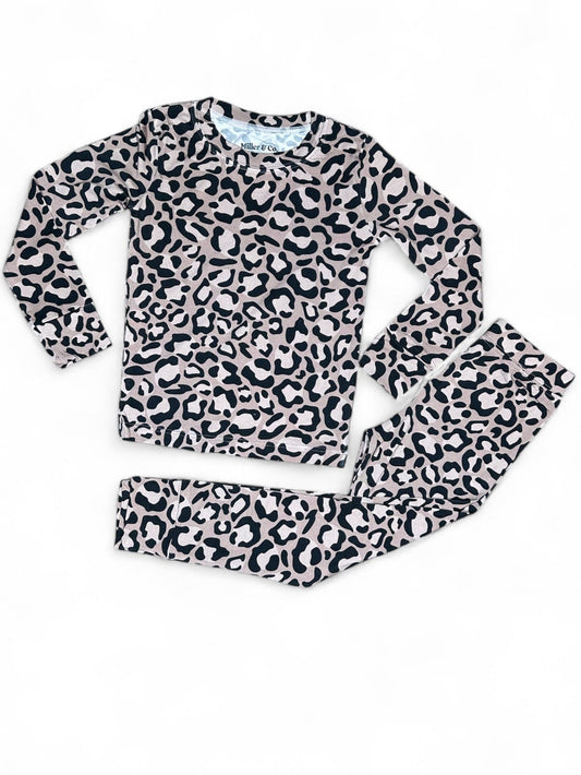 Bamboo Two Piece Pajama Set, Leopard