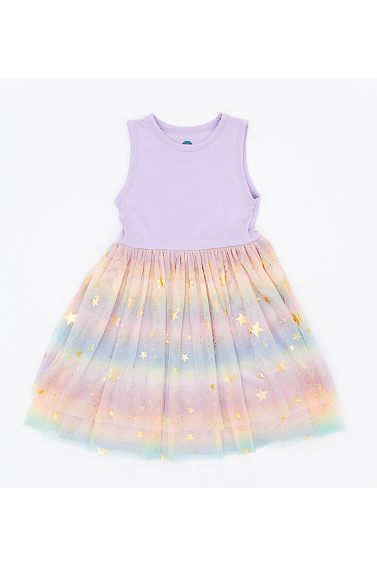PREORDER! Bamboo Tulle Dress - Rainbow Ombre Twinkle