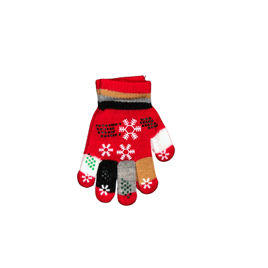 Snowflake Print Kids Gloves