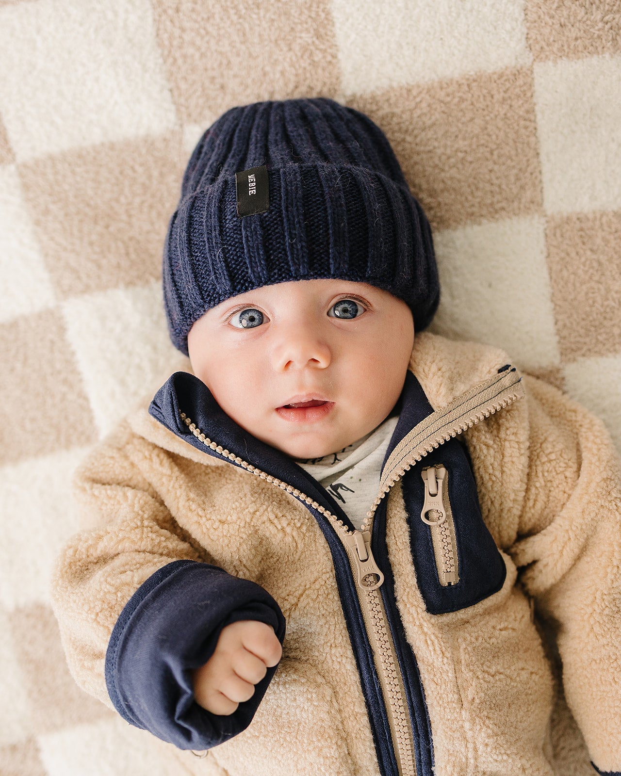 Navy Chunky Knit Beanie