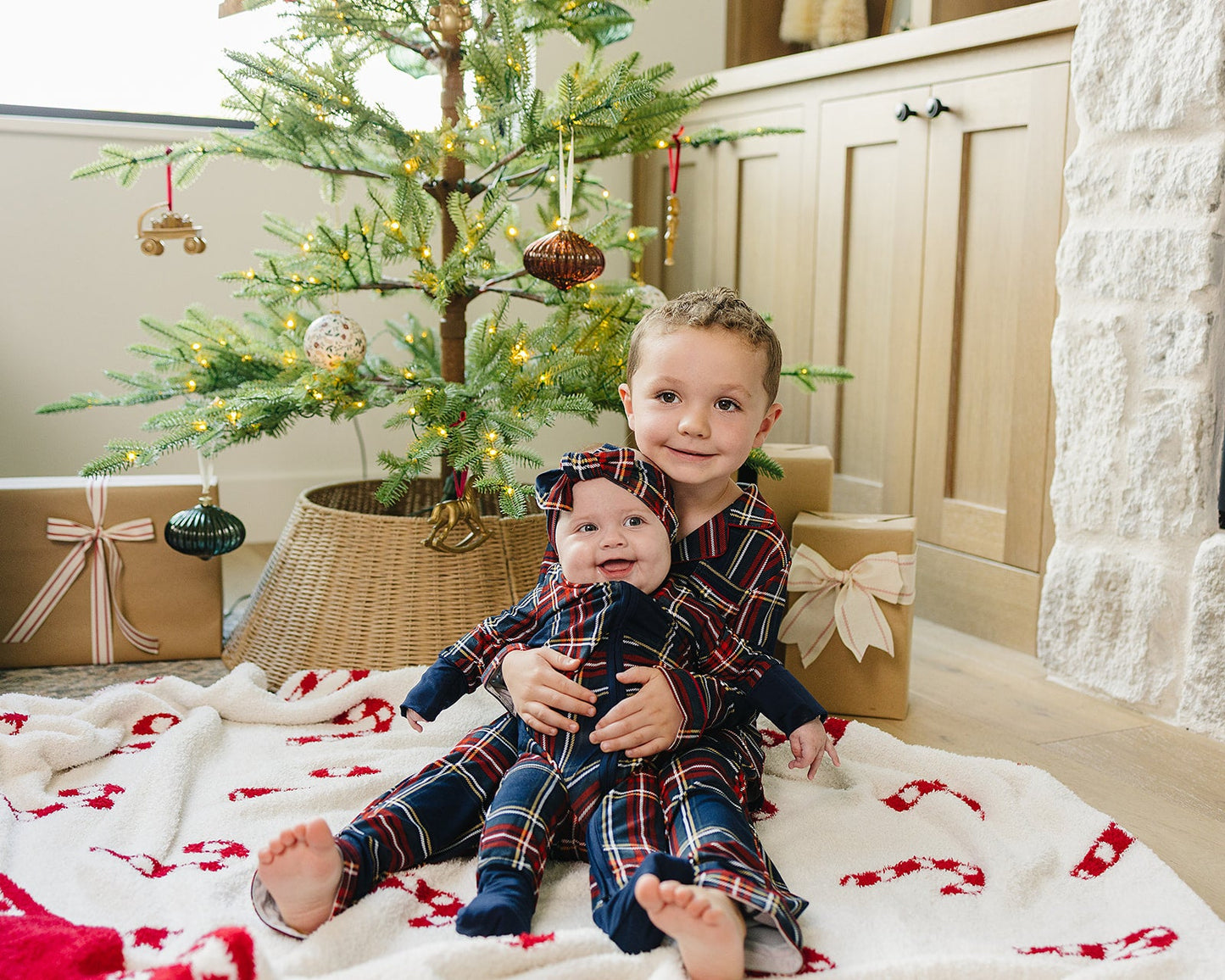 Christmas Plaid Collared Pajama Set
