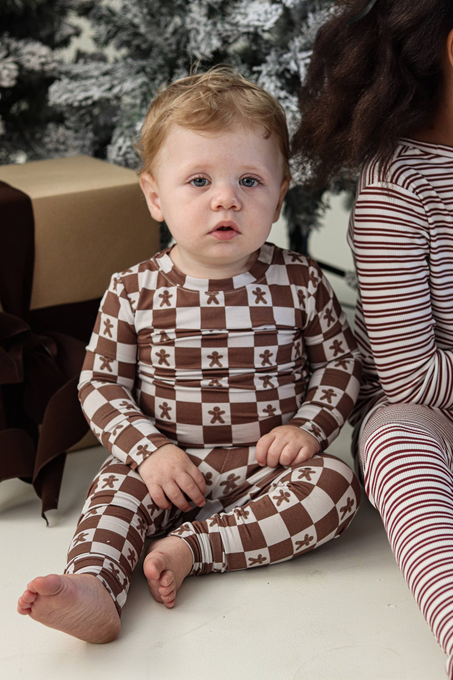 Gingerbread Check Pajama Set
