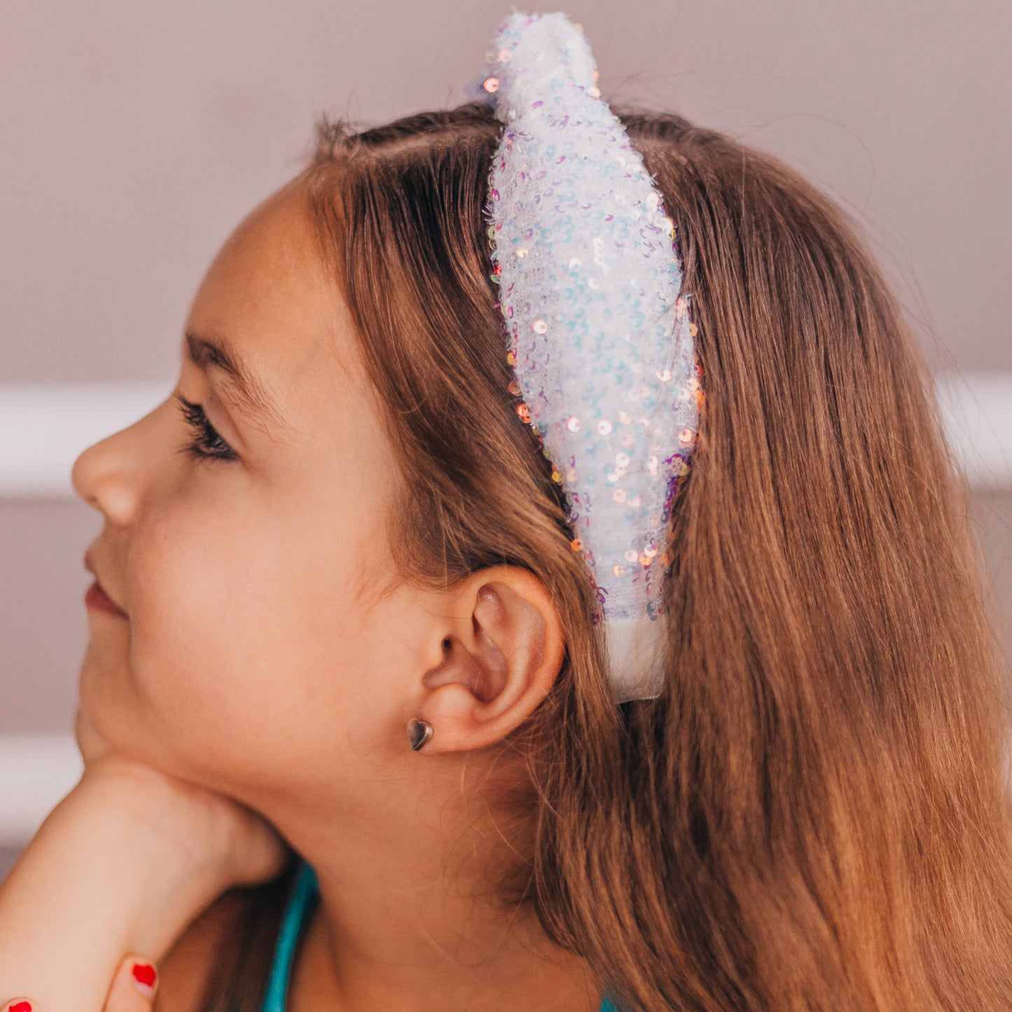 Purple Sequin Knotted Headband