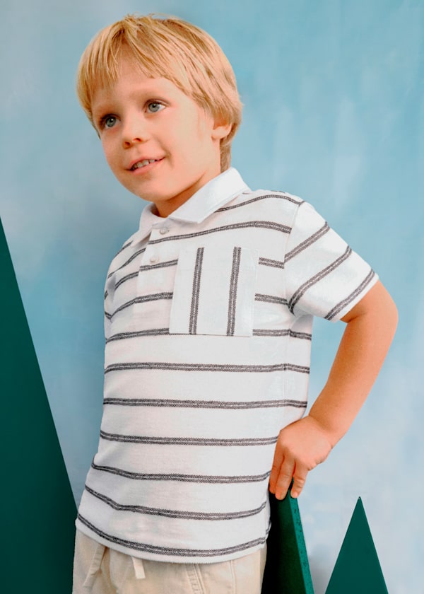 Lil Legs Boys Polo Sweatshirt - Brick