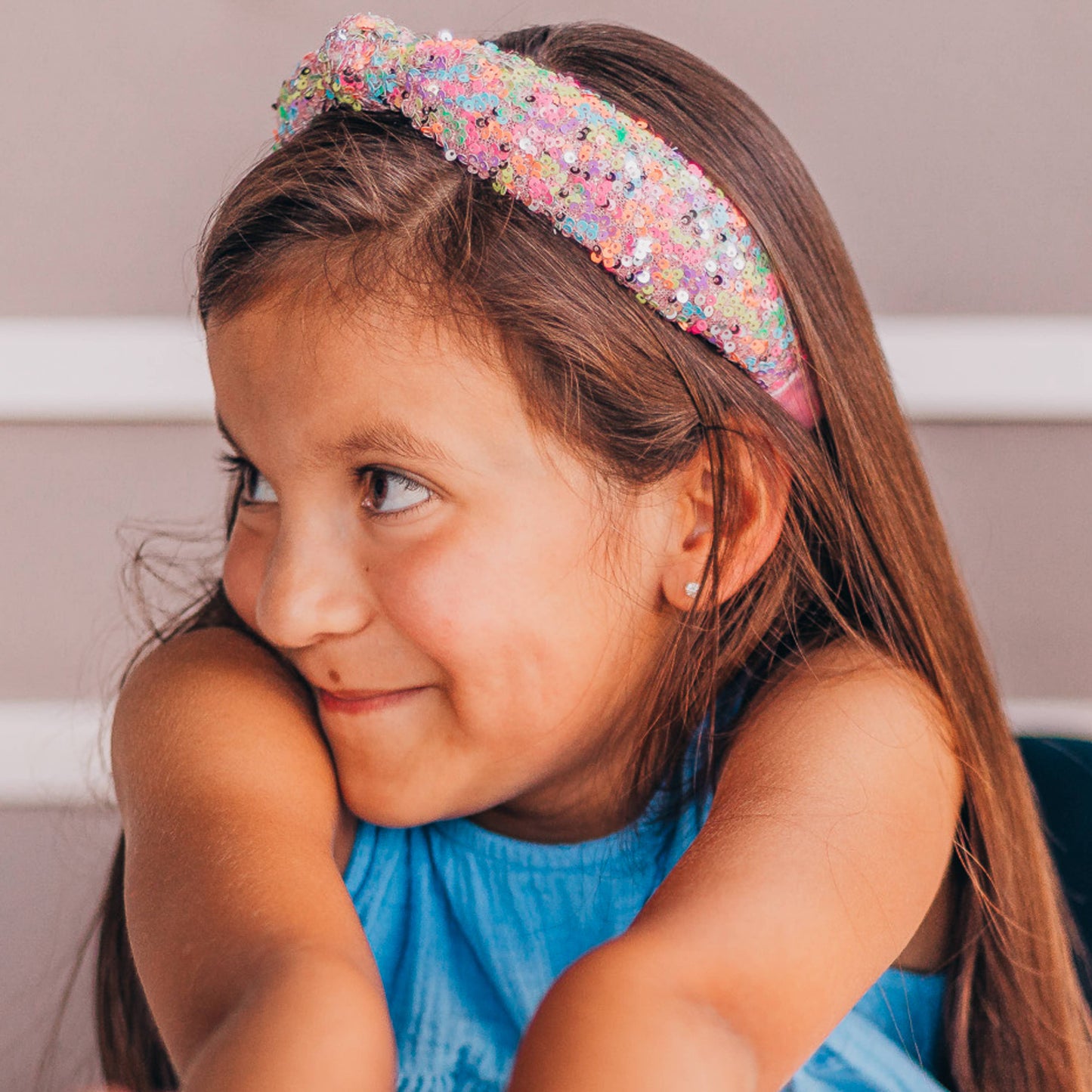 Purple Sequin Knotted Headband