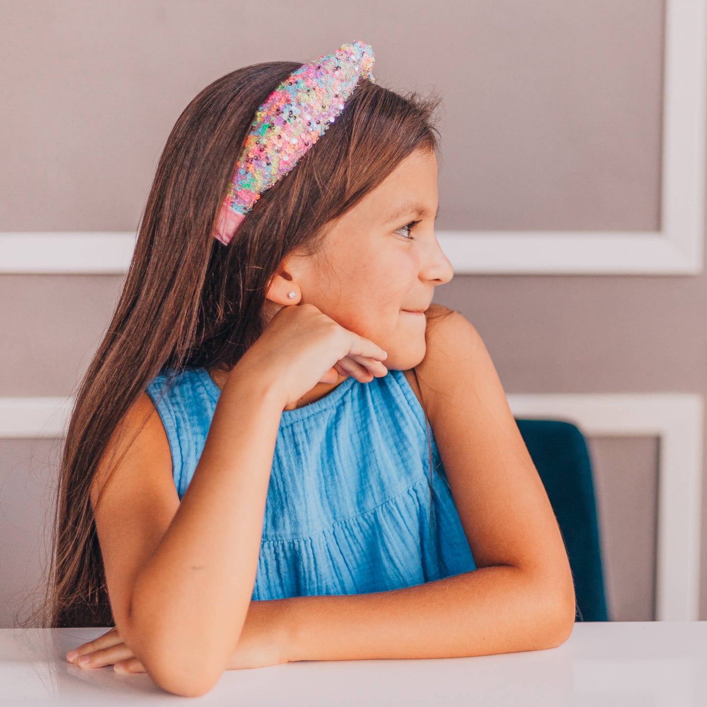 Purple Sequin Knotted Headband