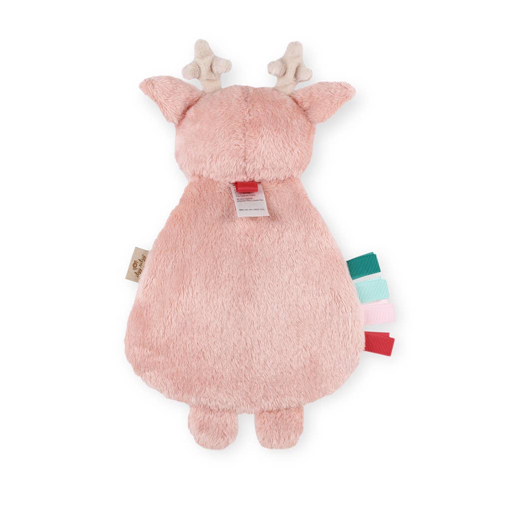 Holiday Itzy Lovey™ Plush + Teether Toy: Pink Reindeer