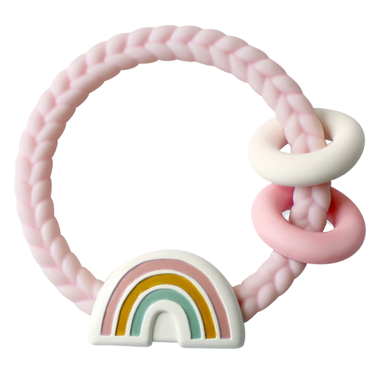 Itzy Ritzy Rattle™ Silicone Teether Rattles: Rainbow