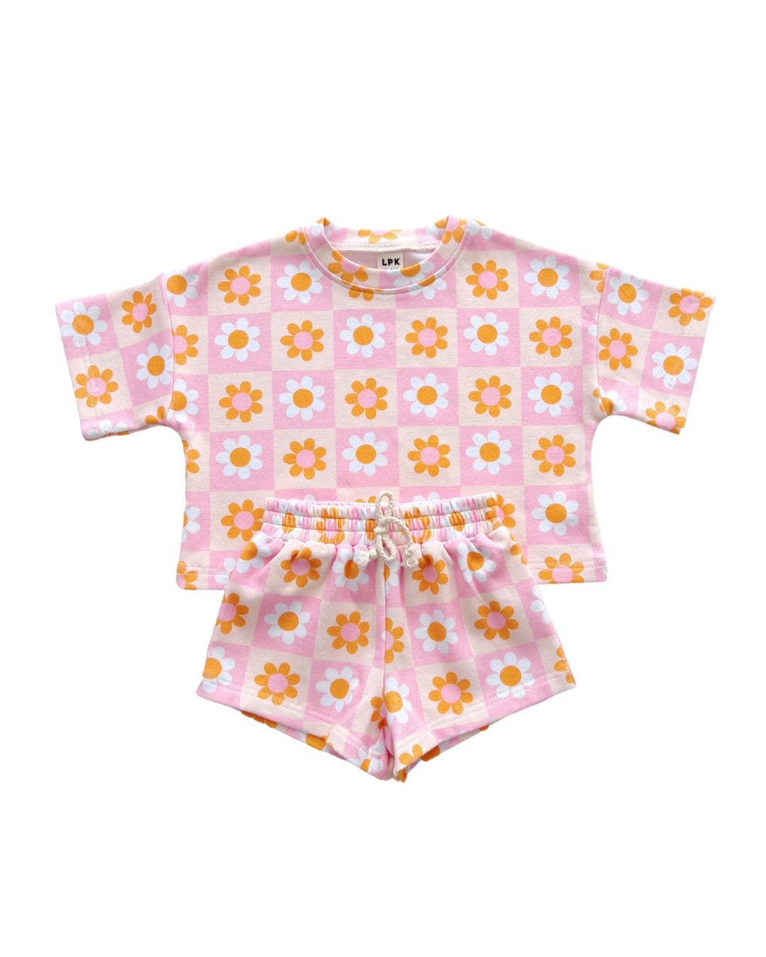 Retro Daisy Shorts Set