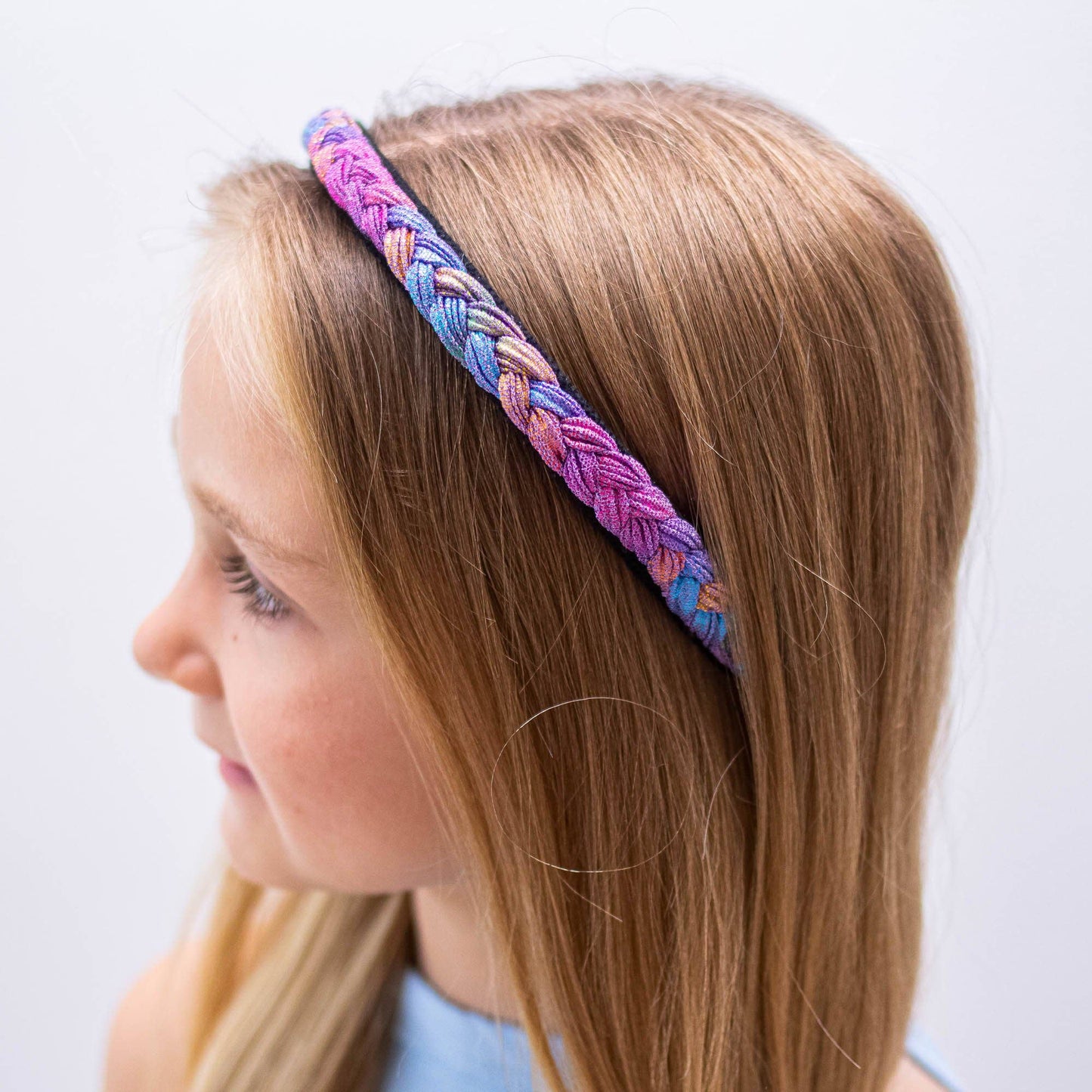 Metallic Braided Hard Headbands for Kids
