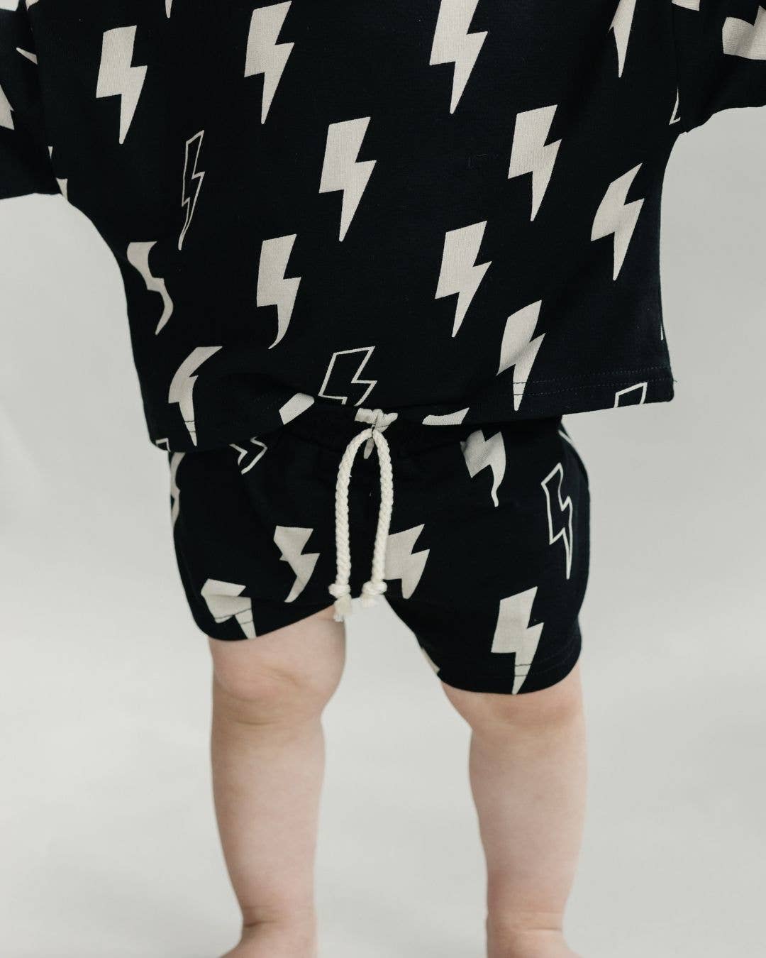 Black Bolts Shorts Set