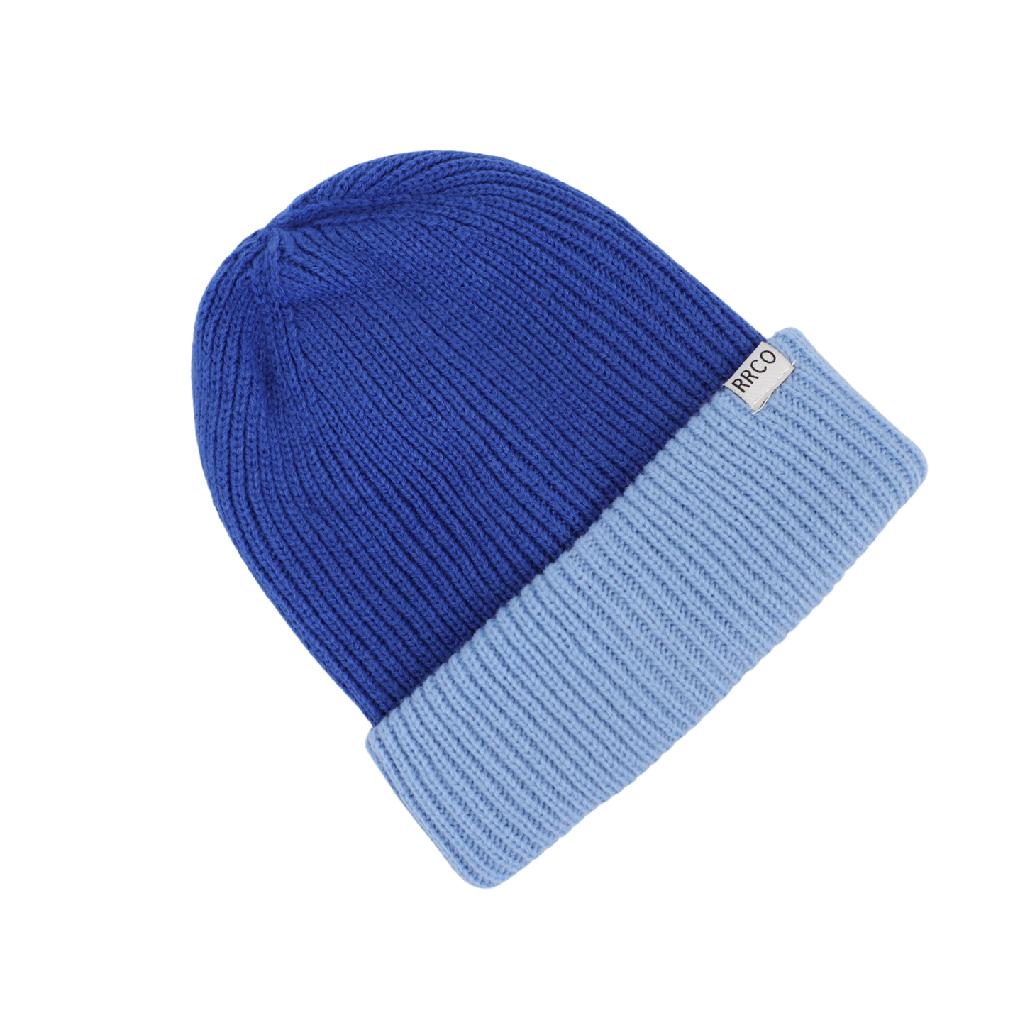 Thick Knit Beanie Dark Blue/Light Blue