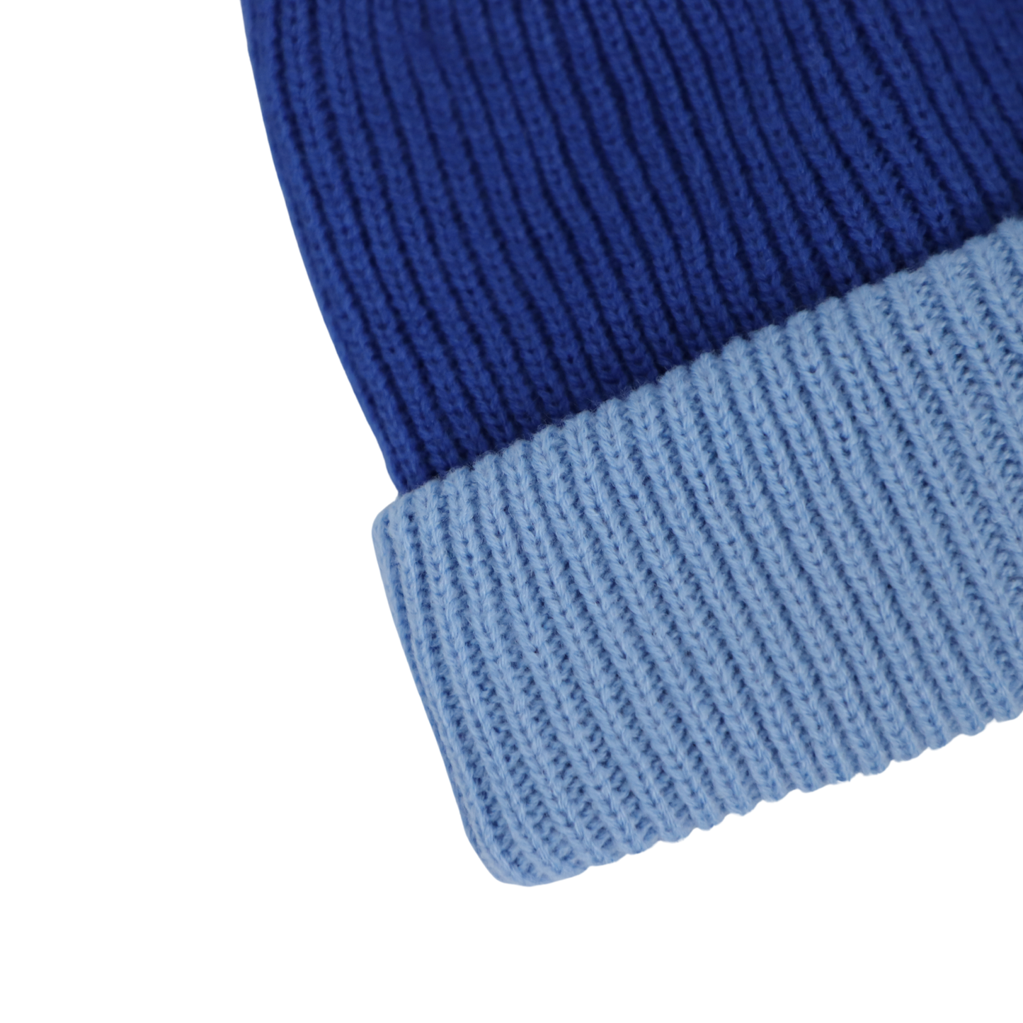 Thick Knit Beanie Dark Blue/Light Blue