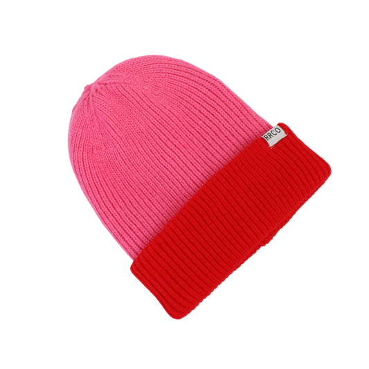 Thick Knit Beanie Red/Pink