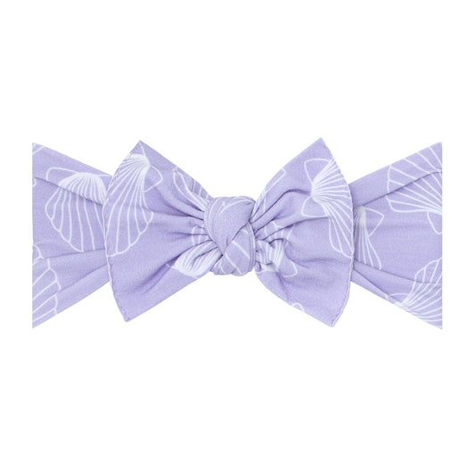 Baby Bling Bows - PRINTED KNOT: lavender shells