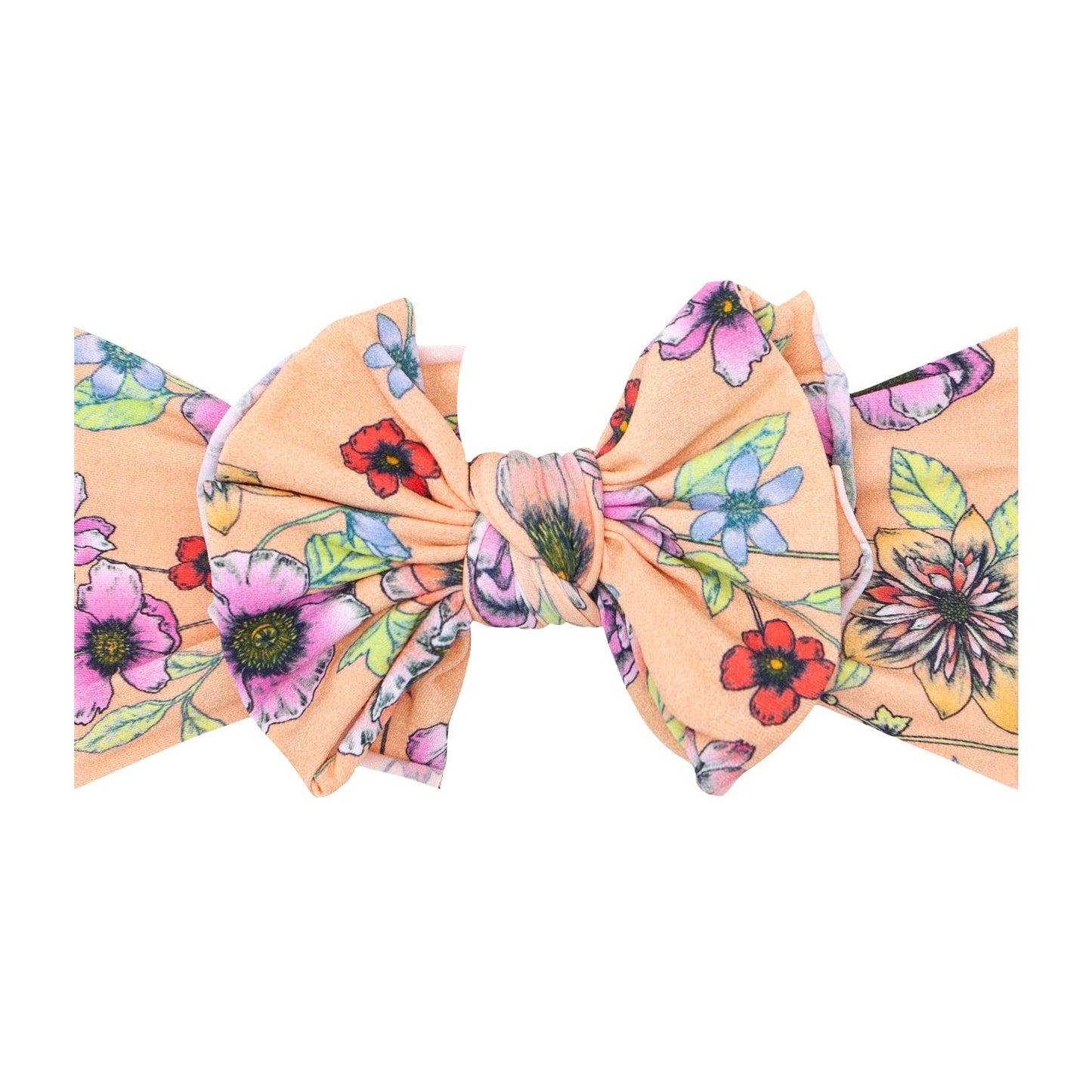 Baby Bling Bows - PRINTED FAB: apricot floral