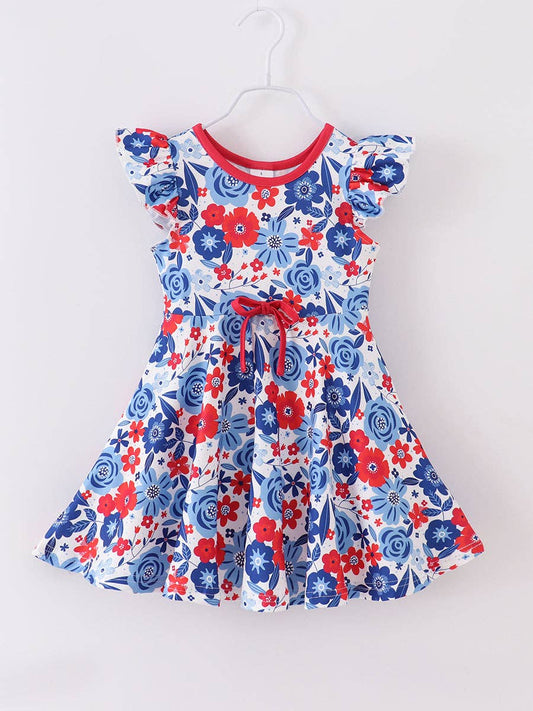 Americana Floral Ruffle Dress