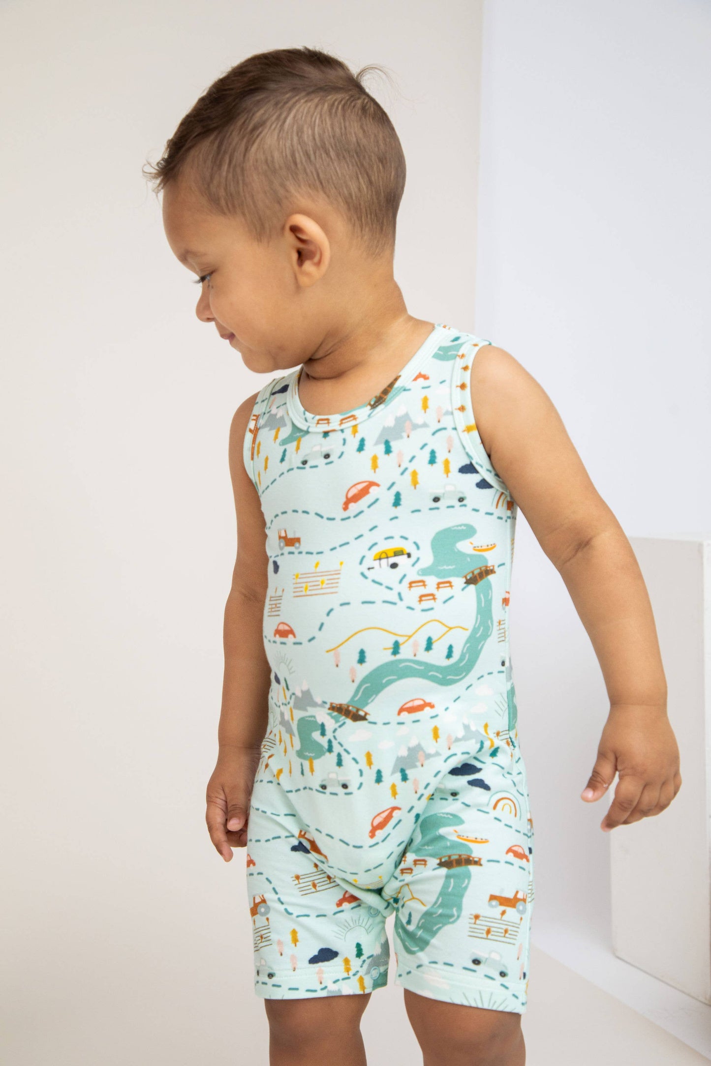 Bamboo Baby Romper -On The Road Again