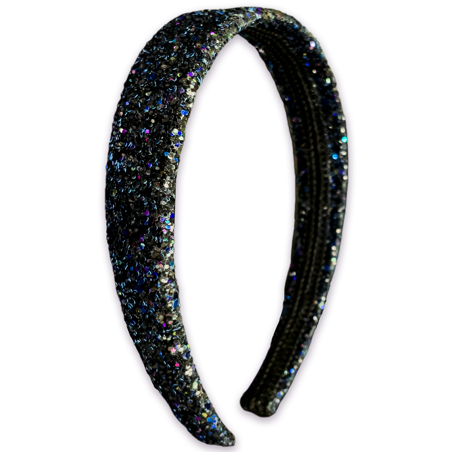 Tapered Chunky Glitter Headband: Black