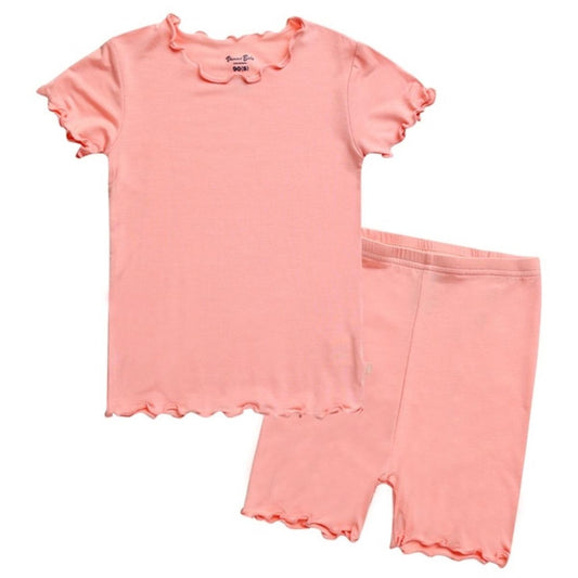Two-Piece Peach Rose Pajama Set