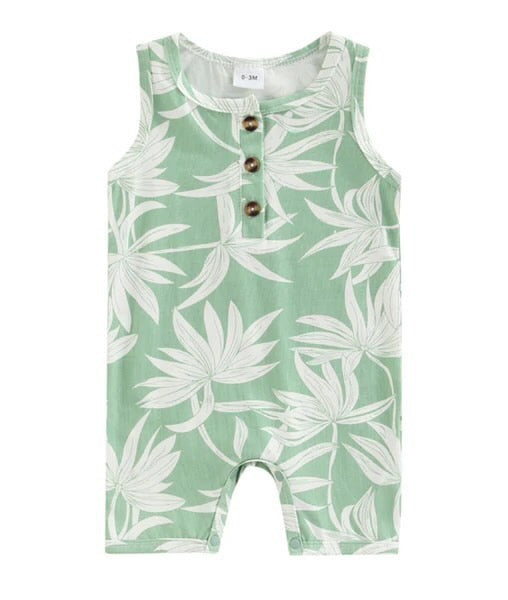 Tropical Tank Romper - Mint