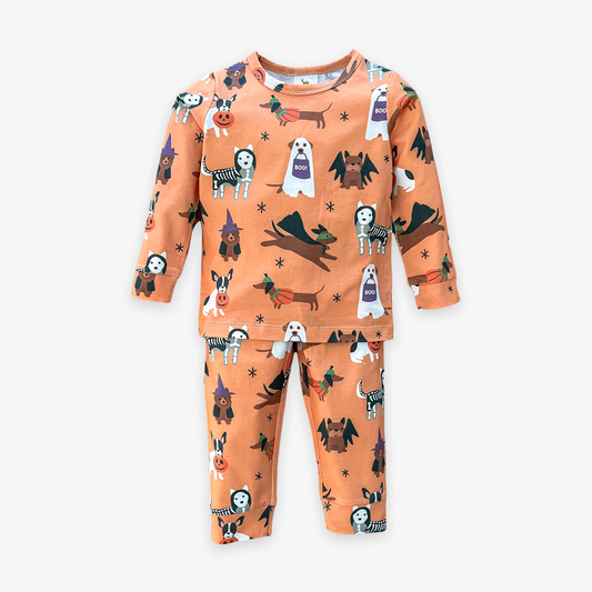 HOWL-O-WEEN 2 PIECE JAMMIE SET - ORANGE